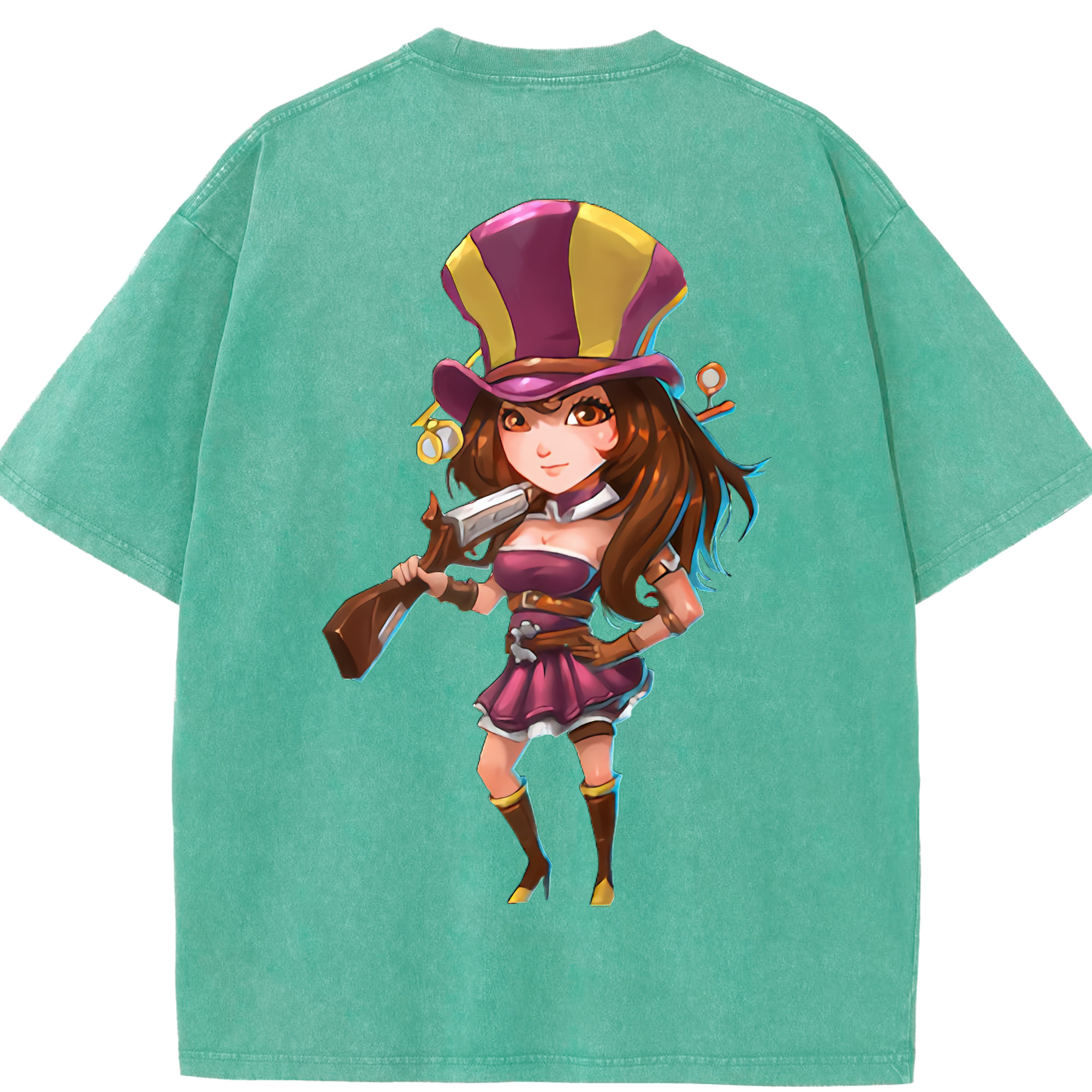 リーグ・オブ・レジェンド League of Legends LOL 綿100% ヴィンテージ風 半袖Tシャツ（背面プリント）